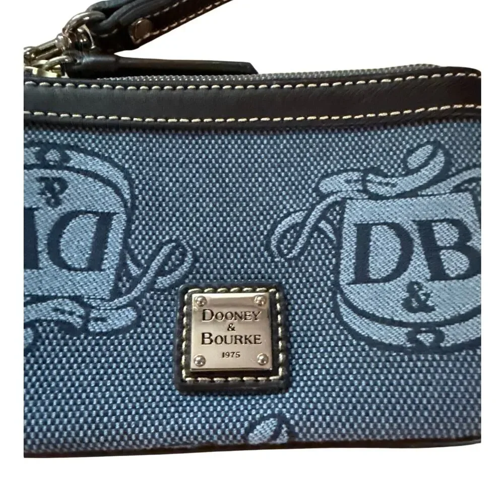 Dooney & Bourke Navy DB Donegal Canvas Wristlet Small Designer